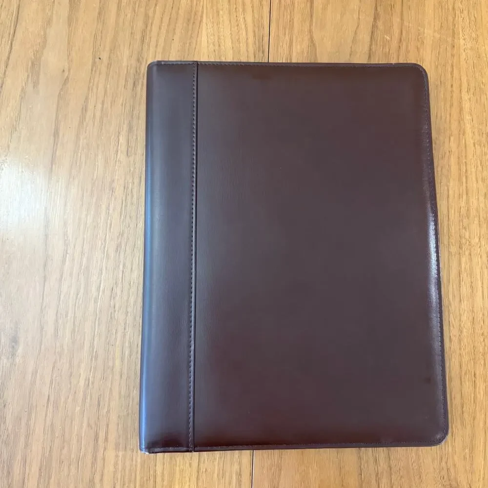 Franklin Covey Italian Leather Padfolio Brown Planner 12.75” x 9.5”
